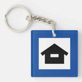 Nyckelring Vägmärke Hus Stuga Schlüsselanhänger