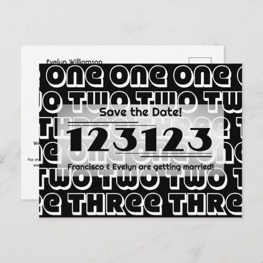 NYE 2023 123123 Wedding Save the Date Postcard Postkarte (Vorne/Hinten)