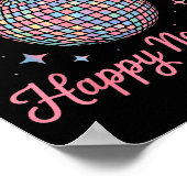 Nye Disco Ball Luxury Golden Happy New Year  Poster (Ecke)