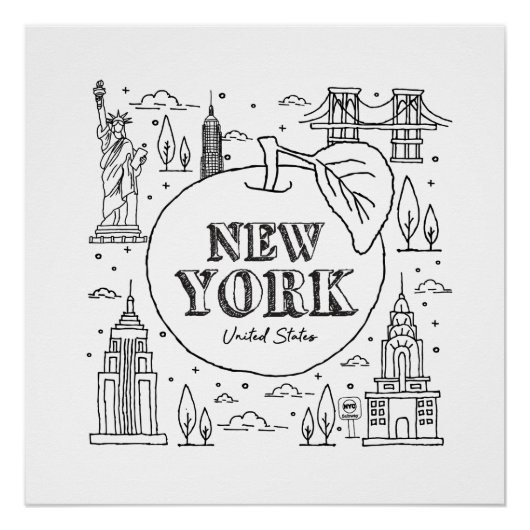 NYE New York Vacation Souvenirs NYC Geschenk Poster (Vorderseite)