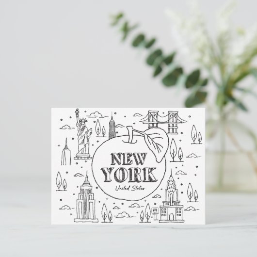 NYE New York Vacation Souvenirs NYC Geschenk Postkarte (Stehend Vorderseite)