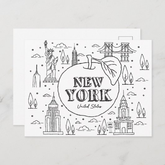NYE New York Vacation Souvenirs NYC Geschenk Postkarte (Vorne/Hinten)