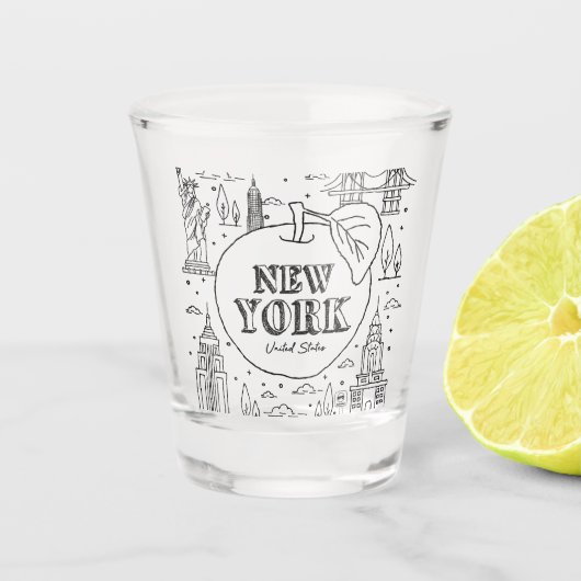 NYE New York Vacation Souvenirs NYC Geschenk Schnapsglas (Vorderseite)