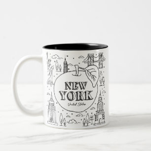 NYE New York Vacation Souvenirs NYC Geschenk Zweifarbige Tasse
