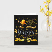 Nye Party Crew Balloon Fireworks Family Reunion Co Karte (Gelbe Blume)