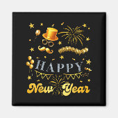 Nye Party Crew Balloon Fireworks Family Reunion Co Magnet (Vorne)