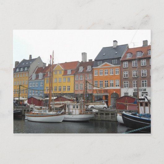 Nyhaven Boats and Canal Kopenhagen Dänemark Postkarte (Vorderseite)