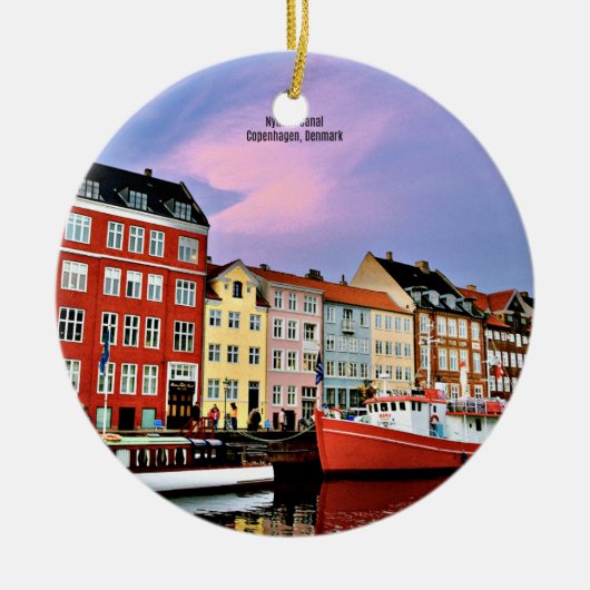 Nyhavn Canal, Kopenhagen, Dänemark Keramik Ornament (Vorne)