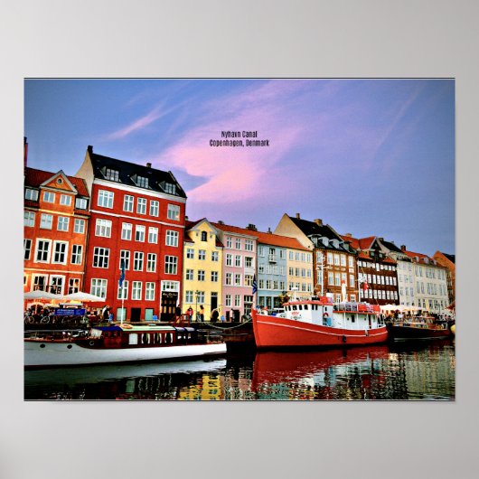 Nyhavn Canal, Kopenhagen, Dänemark Poster (Vorne)