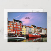 Nyhavn Canal, Kopenhagen, Dänemark Postkarte (Vorne/Hinten)