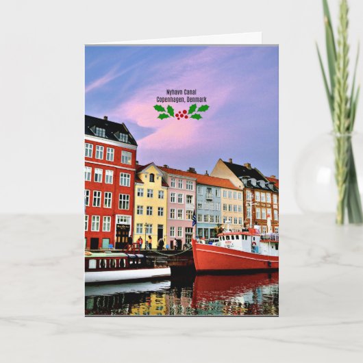 Nyhavn Canal, Kopenhagen, Dänemark, Weihnachten Karte (Vorderseite)