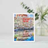 Nyhavn Copenhagen Denmark Travel Watercolor Sketch Postkarte (Stehend Vorderseite)