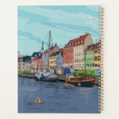Nyhavn Copenhagen Denmark Whimsical Lustration Planer (Rückseite)