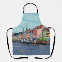 Nyhavn Copenhagen Denmark Whimsical Lustration