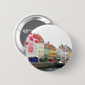 Nyhavn Kanal in Kopenhagen, Danmark Button (Vorne & Hinten)