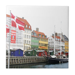 Nyhavn Kanal in Kopenhagen, Danmark Fliese