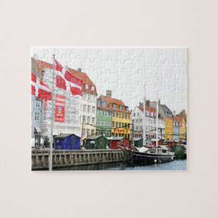 Nyhavn Kanal in Kopenhagen, Danmark Puzzle