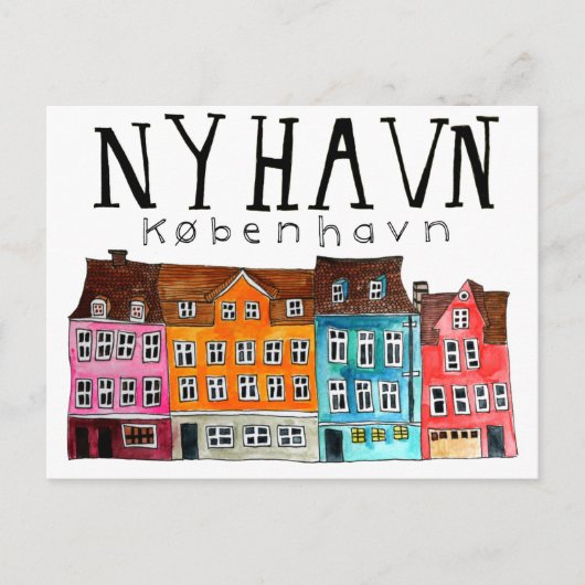 NYHAVN Kobenhavn Kunst, Dichtung und Musik Postkarte (Vorderseite)