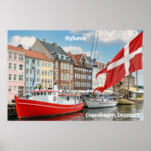 Nyhavn Kopenhagen Dänemark Poster (Vorne)