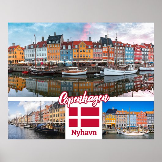 Nyhavn Kopenhagen Dänemark Poster (Vorne)