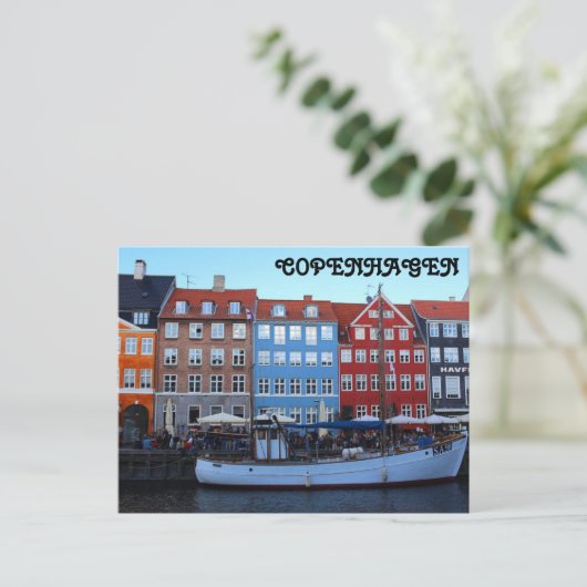 Nyhavn Kopenhagen Dänemark Postkarte (Stehend Vorderseite)