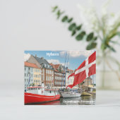 Nyhavn Kopenhagen Dänemark Postkarte (Stehend Vorderseite)