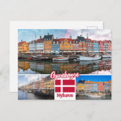 Nyhavn Kopenhagen Dänemark Postkarte (Vorne/Hinten)