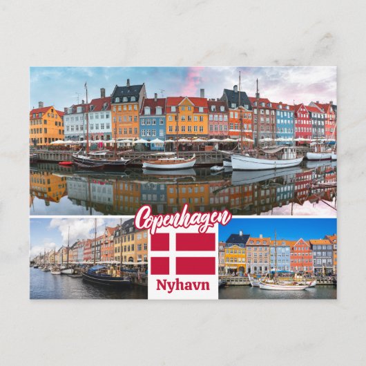 Nyhavn Kopenhagen Dänemark Postkarte (Vorderseite)