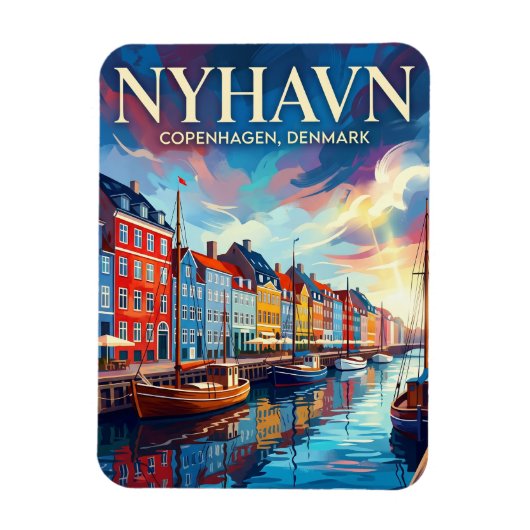 Nyhavn-Wasserfront Dänemark Magnet (Vertikal)