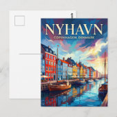 Nyhavn-Wasserfront Dänemark Postkarte (Vorne/Hinten)