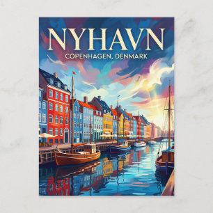 Nyhavn-Wasserfront Dänemark Postkarte