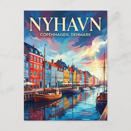 Nyhavn-Wasserfront Dänemark Postkarte (Vorderseite)