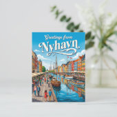 Nyhavn-Wasserfront Dänemark Postkarte (Stehend Vorderseite)