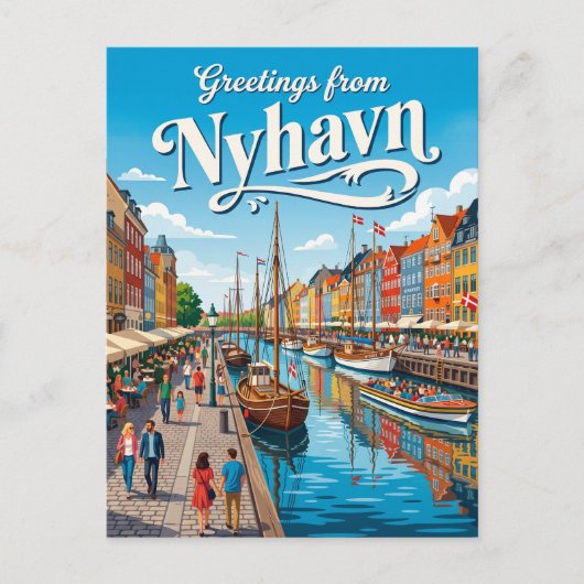 Nyhavn-Wasserfront Dänemark Postkarte (Vorderseite)