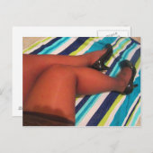 Nylon-Oberschenkel in Shiny Pumps Schuhe Postkarte (Vorne/Hinten)