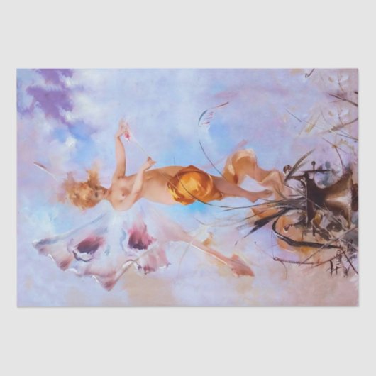 Nymph (1878) von Luis Ricardo Falero Seidenpapier (Vorderseite)