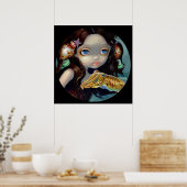 Nymph mit Cuttlefish ART PRINT Meerjungfantasie Poster (Küche)