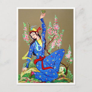 Nymph mit Trinkbecher Postkarte