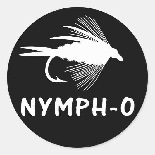 Nymph-O-Fliegenfischer Runder Aufkleber (Vorderseite)