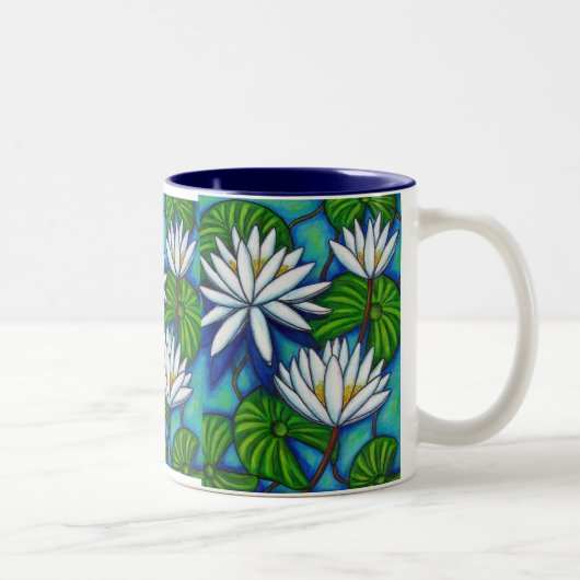 Nymphaea-blaue Kaffee-Tasse Zweifarbige Tasse (Rechts)