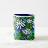 Nymphaea-blaue Kaffee-Tasse Zweifarbige Tasse (Mittel)