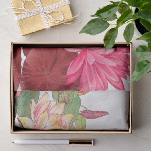 Nymphaea lotus, Decoupage Seidenpapier (Geschenk)