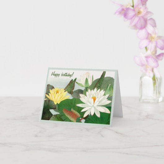 Nymphaea lotus, Glücklicher Geburtstag Karte (Orchidee)