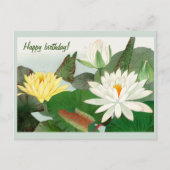 Nymphaea lotus, Glücklicher Geburtstag Postkarte (Vorderseite)