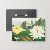 Nymphaea lotus, japanischer Holzschnitt, 1917 Button (Vorderseite/Rückseite)