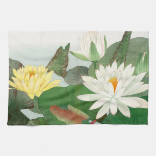 Nymphaea lotus, Japanischer Holzschnitt, 1917 Geschirrtuch
