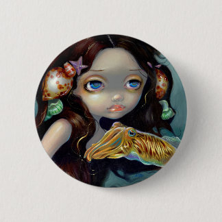 "Nymphe mit ein Kopffüßer-" Knopf Button