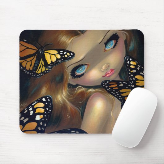 "Nymphe mit Monarchen" Mousepad (Mit Mouse)