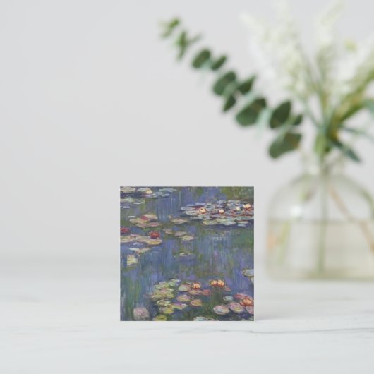 Nymphéas Claude Monet Quadratische Visitenkarte (Stehend Vorderseite)