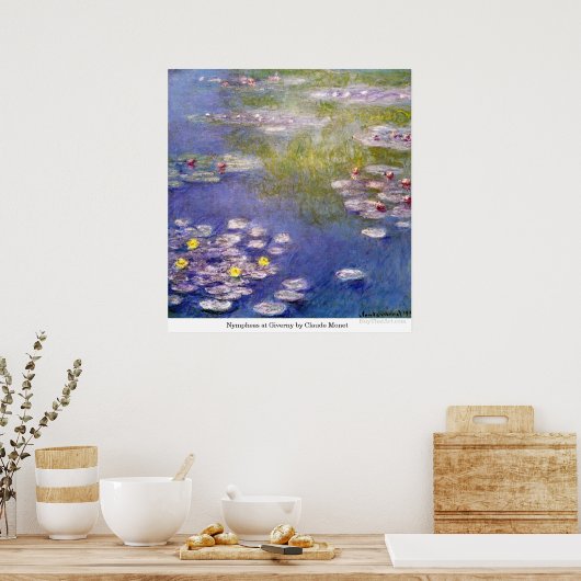Nympheas in Giverny von Claude Monet Poster (Küche)